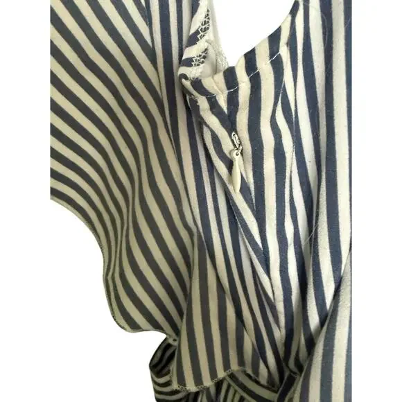 Vintage Elizabeth Crosby Los Angeles Blue/White Striped Summer Dress S - Picture 7 of 9
